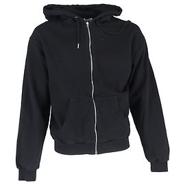 Céline Sudadera con cremallera en algodón negro con logo de Celine Negro