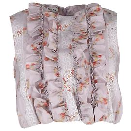 Miu Miu Ruffled Blouse in Multicolor Silk Multiple colors