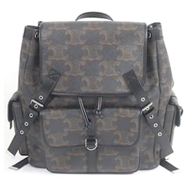 Céline CELINE Triomphe Coated Canvas Backpack Black Other