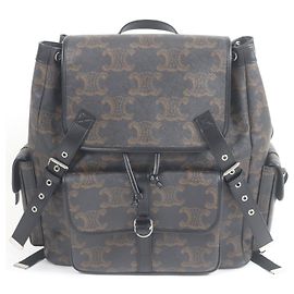 Céline CELINE Triomphe beschichteter Canvas-Rucksack Schwarz Andere