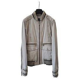 Dolce & Gabbana Beige Lederjacke D&G Beige