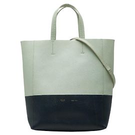Céline Bolsa de ombro/tote vertical Celine Verde Azul marinho