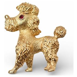 Broche de pino banhada a ouro Christian Dior com strass Dourado