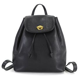 Céline Mochila de cuero negro Celine Negro