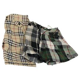 Pantalones Burberry Nova Check Blue Label de algodón 3 piezas beige verde negro Auth am10552 Negro Beige Verde