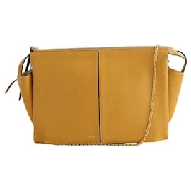 Céline Camel Leder Tri-Fold Umhängetasche Kamel