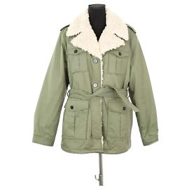 Parka Claudie Pierlot de algodão caqui Caqui