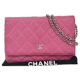 Cartera Chanel con cadena en piel de ternera acolchada Rosa
