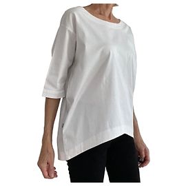Autre Marque Etxart Panno white asymmetrical top in cotton and lycra size 38 White