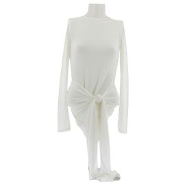 Autre Marque Robe courte blanche nouée à manches longues KAIIA Blanc