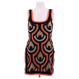 Paco Rabanne H&M Kleid Schwarz und Orange Orange