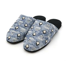 Mules en toile de coton Monogram MCM Bleu Autre