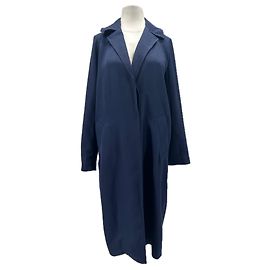 Chaqueta larga Sandro azul marino de algodón Azul marino