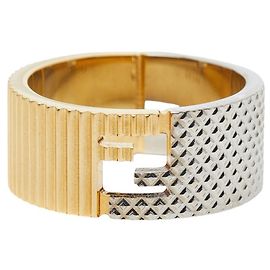Fendi FF Logo Bandring Silber Golden