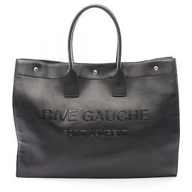 Yves Saint Laurent Black Leather Tote Bag Black