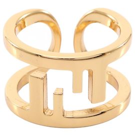 Anel Olock com logo FF da Fendi Dourado