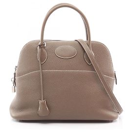 Bolsa Hermès Bolide 31 em cinza Etoupe Marrom Taupe