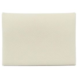 Hermès Hermes Calvi Duo Coin Case White