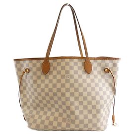 Louis Vuitton Damier Azur Neverfull MM Handtasche Pink Blau