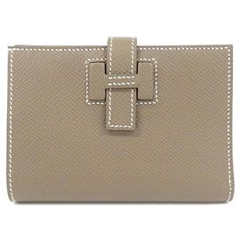 Hermès H Passant Compact Bi-Fold Wallet Taupe