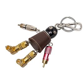 Chaveiro Robot de Metal e Saffiano Marrom Prada Marrom Castanho escuro