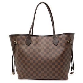 Louis Vuitton Borsa Neverfull MM Damier Ebene Marrone Marrone