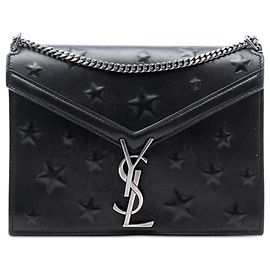 Borsa Monogram Cassandra in pelle di vitello nera goffrata Saint Laurent Nero