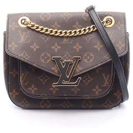 Borsa a Spalla Passy Louis Vuitton Marrone Nero Monogramma