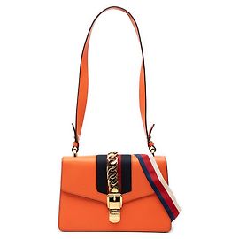 Gucci Sylvie Sherry Line Shoulder Bag Orange
