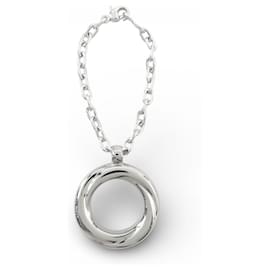 NEW CARTIER TRINITY T1220113 SILVER METAL KEYCHAIN Silvery