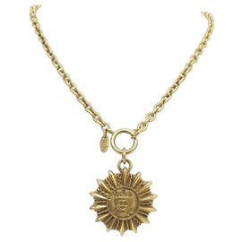 VINTAGE CHANEL MEDAILLON SONNE LOGO CC COCO KETTE Golden