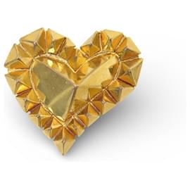 BROCCO VINTAGE RARO CHRISTIAN LACROIX CUORE DORATO D'oro