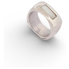 VINTAGE DINH VAN QUADRAT RING T51 SILBER 925 & PERLMUTT Silber