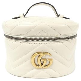 Gucci GG Marmont gestepptes Chevron-Leder-Rucksack Weiß Andere