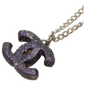 Colar Chanel Coco Mark em prata e roxo Prata Roxo