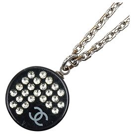 Collana in strass Chanel Coco Mark Nero Argento