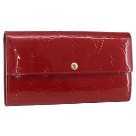 LOUIS VUITTON Vernis Geldbörse Sarah Long Wallet Rot M93530 LV Auth ki6362 Rot