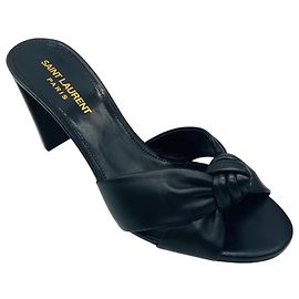 Mule con tacco nere Bianca di Saint Laurent Nero