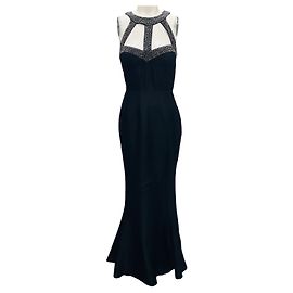 Autre Marque Robe en soie noire ornée de pierres de Rachel Gilbert / Robe de soirée Noir