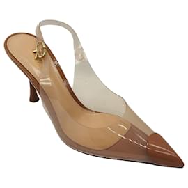 Gianvito Rossi Praline Diana 85 PVC Slingback-Pumps Kamel