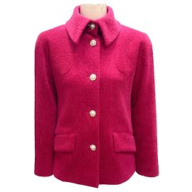 Chanel Fuchsia 2022 Chenille Cord-Jacke Pink