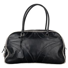 Borsa a Spalla in Pelle Bowling Prada SS00 Nero