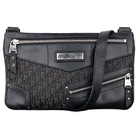Dior by Galliano SS02 ‘Street Chic’ Diorissimo Monogram Trotter Crossbody Bag Black