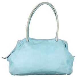 Miu Miu Schultertasche aus Leder der 2000er Türkis