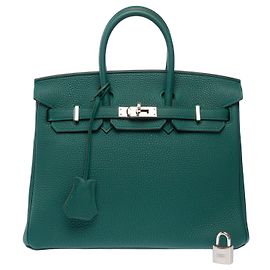 Hermès Bolsa HERMES Birkin 25 em Couro Verde - 103291 Verde