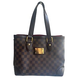 Louis Vuitton Damier Hampstead PM Dark Brown Leather Handbag Dark brown