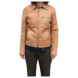 Dolce & Gabbana leather biker jacket light brown Light brown