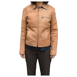 Dolce & Gabbana Lederbikerjacke hellbraun Hellbraun