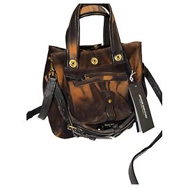 Jerome Dreyfuss Borsa in pelle marrone e nera Marrone Nero