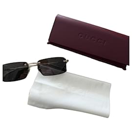 Gucci rectangular sunglasses Brown Gold hardware
